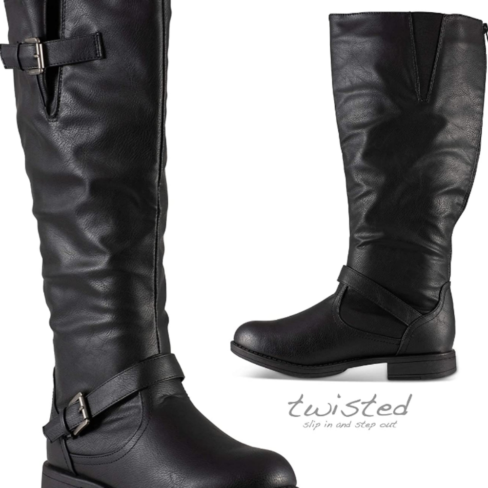 Black Wide Calf Boots